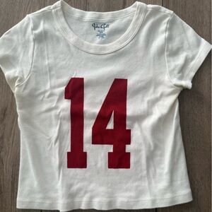 Brandy Melville White Tee with Red Number